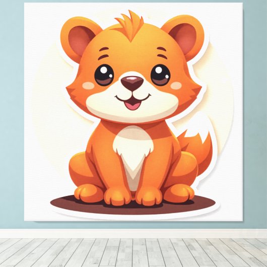 Süße Tier Leinwanddruck (Insitu (Holzboden))