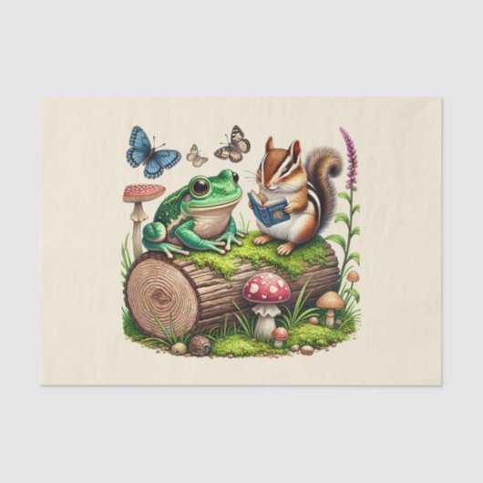 Süße Tier liebt Entcoupage Seidenpapier (Vorderseite)