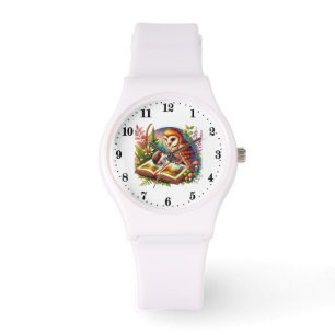 Süße Tier liebt es, Eule zu lesen Armbanduhr
