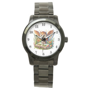 Süße Tier liebt es, Eule zu lesen Armbanduhr
