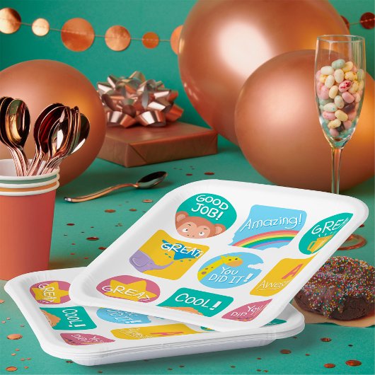 Süße Tier-Lohn für Motivierend Klassenzimmer Pappteller