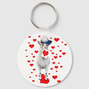 Süße Tier Lover Be Mine Valentine Goat Geschenk Schlüsselanhänger