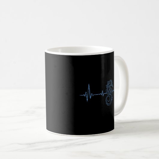 Süße Tier Lover Ocean Creature Heartbeat Seahors Kaffeetasse (VorderseiteRechts)
