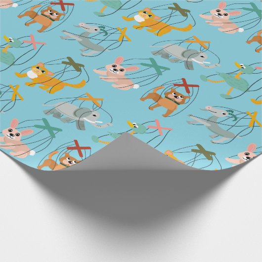 Süße Tier Marionette Puppets Puppeteer Muster Geschenkpapier (Ecke)