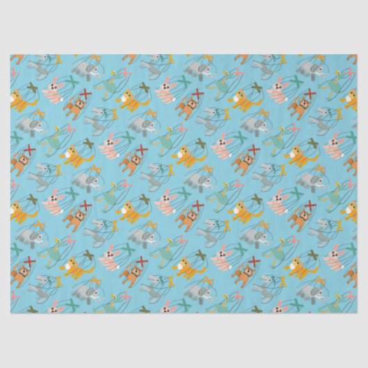 Süße Tier Marionette Puppets Puppeteer Muster Seidenpapier (Vorderseite)