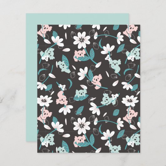 Süße Tier mit farbenfrohen Koala-Mustern und Blume (Vorne/Hinten)