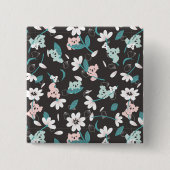 Süße Tier mit farbenfrohen Koala-Mustern und Blume Button (Vorderseite)