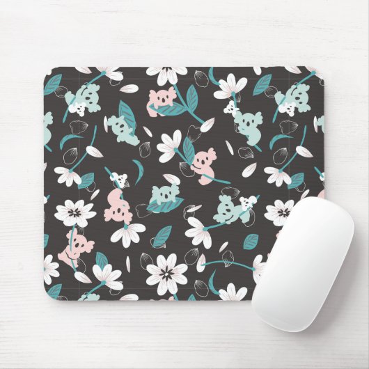 Süße Tier mit farbenfrohen Koala-Mustern und Blume Mousepad (Mit Mouse)