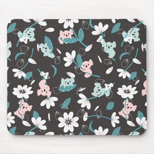 Süße Tier mit farbenfrohen Koala-Mustern und Blume Mousepad (Vorne)