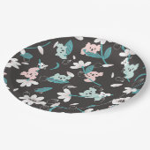 Süße Tier mit farbenfrohen Koala-Mustern und Blume Pappteller (Schrägansicht)