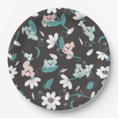 Süße Tier mit farbenfrohen Koala-Mustern und Blume Pappteller (Vorderseite)