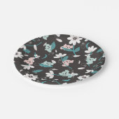 Süße Tier mit farbenfrohen Koala-Mustern und Blume Pappteller (Schrägansicht)