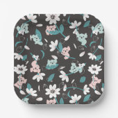 Süße Tier mit farbenfrohen Koala-Mustern und Blume Pappteller (Vorderseite)