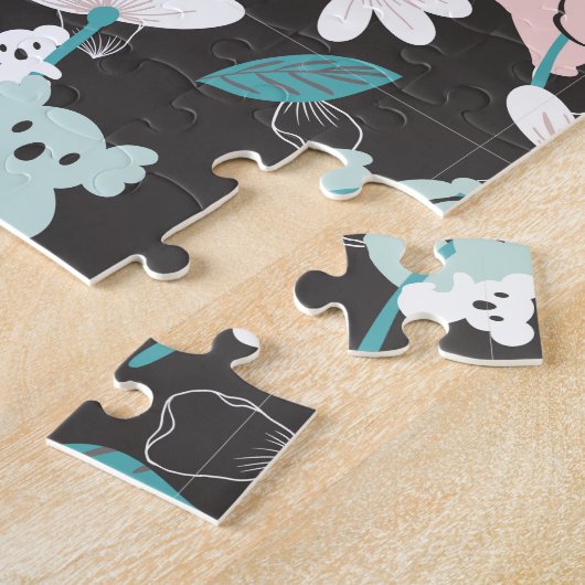 Süße Tier mit farbenfrohen Koala-Mustern und Blume Puzzle (Seite)