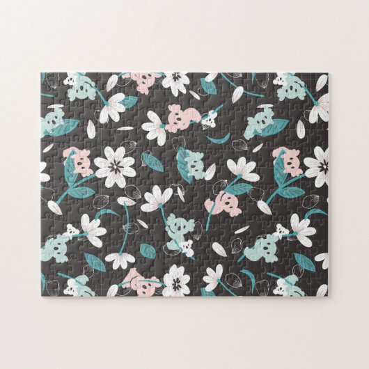 Süße Tier mit farbenfrohen Koala-Mustern und Blume Puzzle (Horizontal)