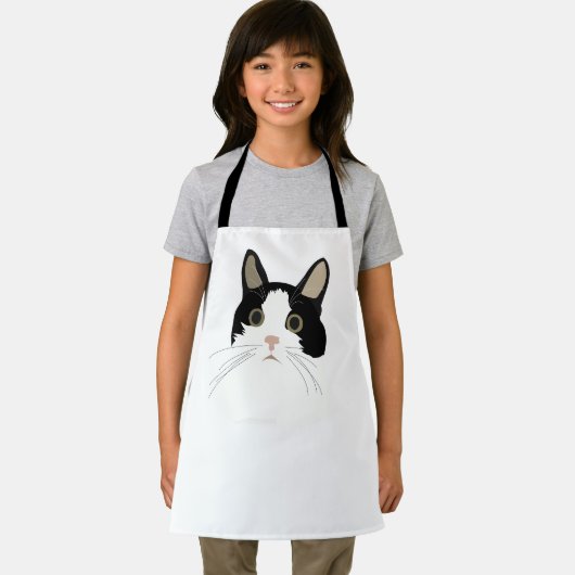 Süße Tier mit schwarzer und weißer Katze Kinder Schürze (Insitu)
