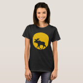 Süße Tier Moose Elk Sun Silhouette T-Shirt (Vorne ganz)