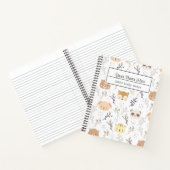 Süße Tier Muster mit weißem Hintergrund Notizblock (Innenseite)