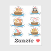 Süße Tier Paare Stickers Aufkleber (Blatt)