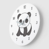 Süße Tier Panda Bear Große Wanduhr (Winkel)