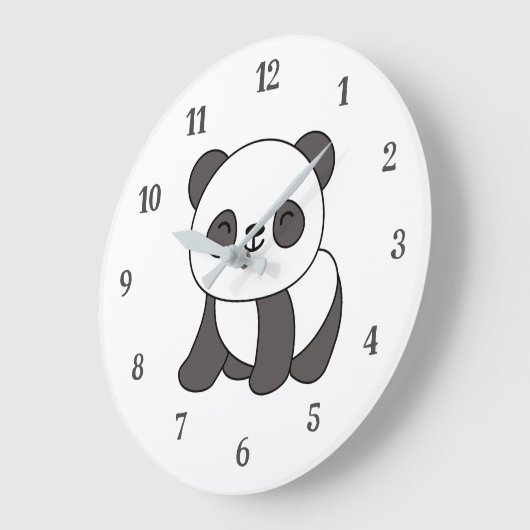 Süße Tier Panda Bear Große Wanduhr (Winkel)