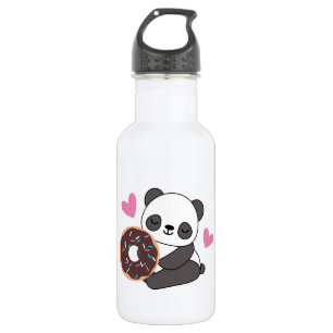Süße Tier Panda Bear Pink Herz Donut Edelstahlflasche