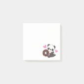Süße Tier Panda Bear Pink Herz Donut Post-it Klebezettel (Vorderseite)
