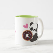 Süße Tier Panda Bear Pink Herz Donut Zweifarbige Tasse (VorderseiteRechts)