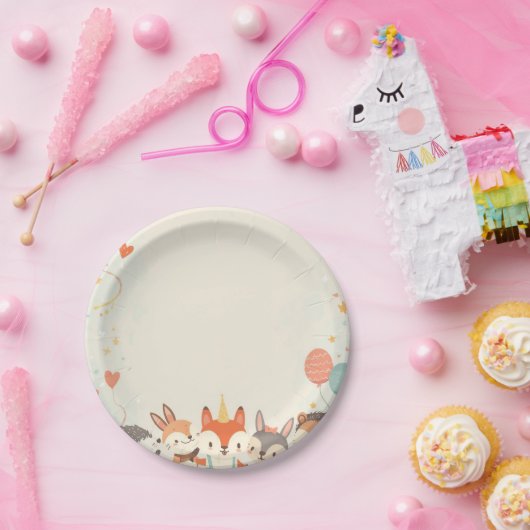 Süße Tier-Papierteller – Kindergeburtstags-Design Pappteller (Party)