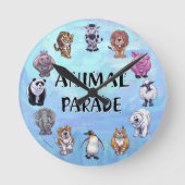 Süße Tier Parade Menagerie Uhr (Vorderseite)