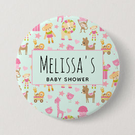 Süße Tier Pattern Baby Dusche Button