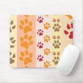 Süße Tier Paw Druckmuster in natürlichen Farben Mousepad (Mit Mouse)
