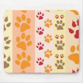 Süße Tier Paw Druckmuster in natürlichen Farben Mousepad (Vorne)