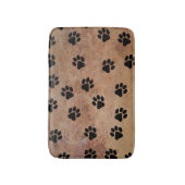 Süße Tier Paw Print Pattern Schwarzes Gold Badematte (Vorderseite Vertikal)