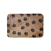 Süße Tier Paw Print Pattern Schwarzes Gold Badematte (Vorderseite)