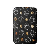 Süße Tier Paw Print Pattern Schwarzes Gold Badematte (Vorderseite Vertikal)