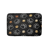Süße Tier Paw Print Pattern Schwarzes Gold Badematte (Vorderseite)