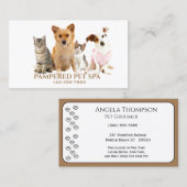Süße Tier Pet Groomer Business Card Visitenkarte (Vorne/Hinten)