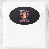Süße Tier Pet Mama Hamster Ovaler Aufkleber (Tasche)