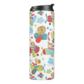 Süße Tier Pilot Flying Flugzeug Whimsisches Muster Thermosbecher (Nach links gedreht)