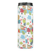 Süße Tier Pilot Flying Flugzeug Whimsisches Muster Thermosbecher (Rückseite)