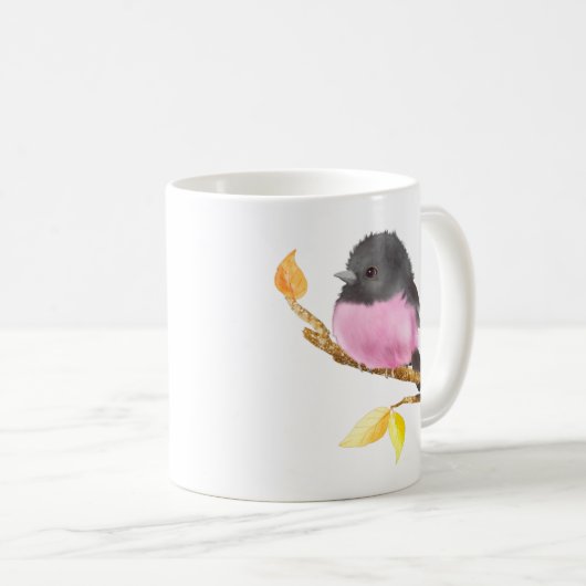 Süße Tier Pink Robin Bird Tasse (VorderseiteRechts)