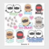 Süße Tier platypus pustus Fußabdrücke Aufkleber Se (Blatt)