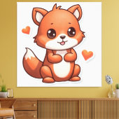 Süße Tier Prints Leinwanddruck (Insitu (Wohnzimmer))