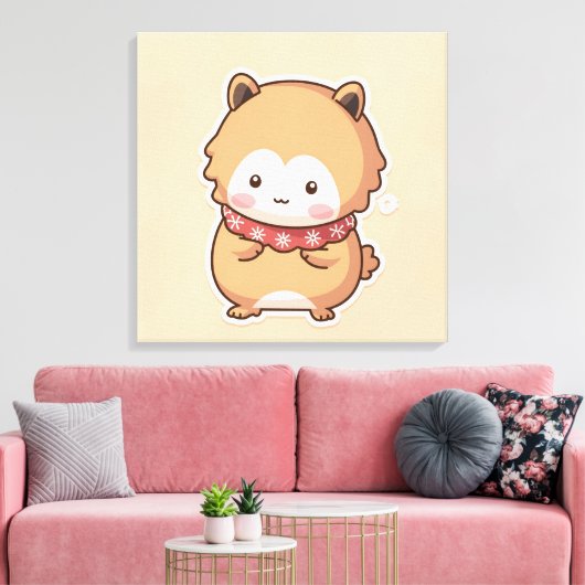 Süße Tier Prints Leinwanddruck (Insitu (Wohnzimmer))