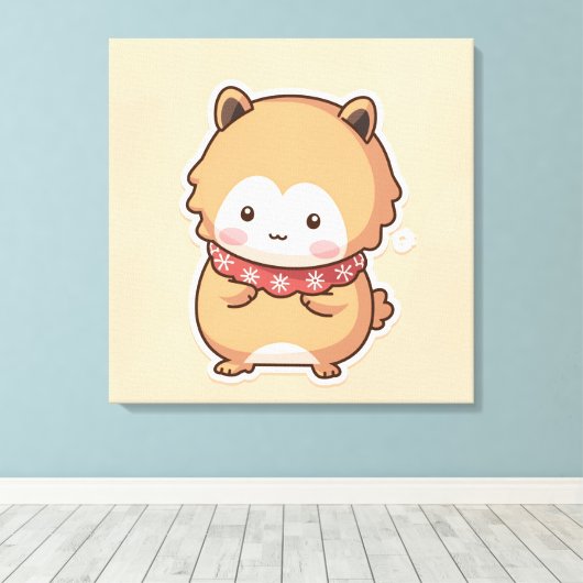 Süße Tier Prints Leinwanddruck (Insitu (Holzboden))