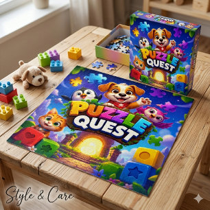 Süße Tier-Puzzle-Abenteuer-Spaß-Kinder-Spiel-Kunst Puzzle