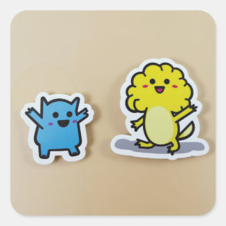 Süße Tier Quadratischer Aufkleber