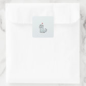 Süße Tier Quadratischer Aufkleber (Tasche)