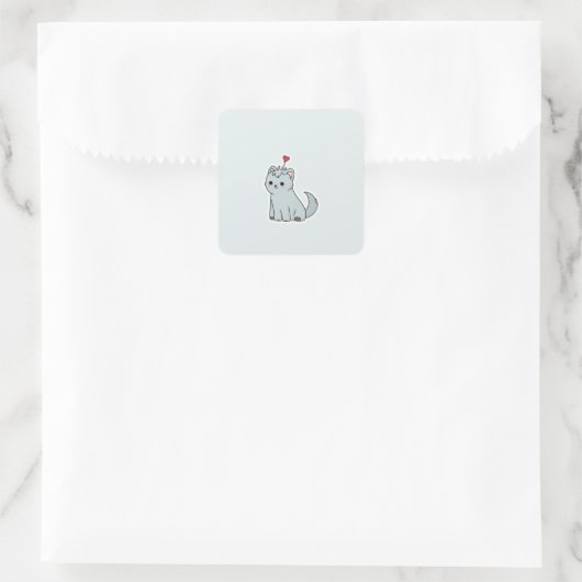 Süße Tier Quadratischer Aufkleber (Tasche)